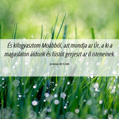 Picture 06 - Jeremiás 48:35 KAR - És kifogyasztom Moábból, azt mondja az Úr, a - Bible Verse Picture