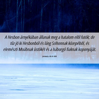 Picture 06 - Jeremiás 48:45 KAR - A Hesbon árnyékában állanak meg a hatalom - Bible Verse Picture