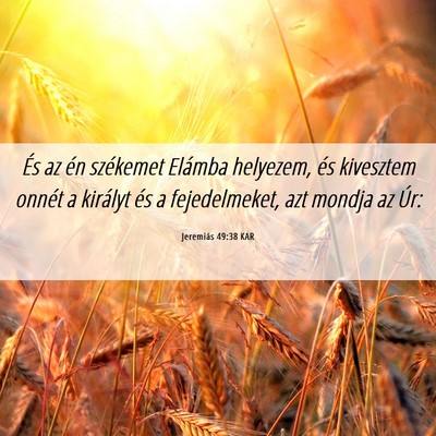 Picture 06 - Jeremiás 49:38 KAR - És az én székemet Elámba helyezem, és - Bible Verse Picture