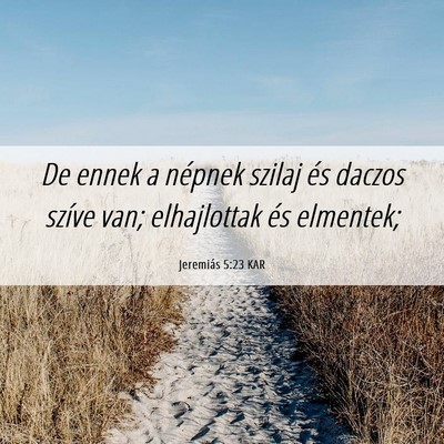Picture 06 - Jeremiás 5:23 KAR - De ennek a népnek szilaj és daczos szíve van; - Bible Verse Picture