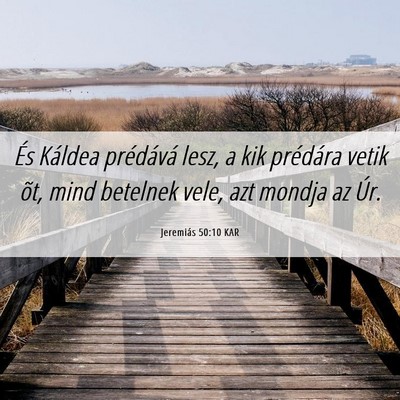 Picture 06 - Jeremiás 50:10 KAR - És Káldea prédává lesz, a kik prédára - Bible Verse Picture