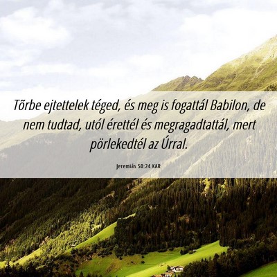 Picture 06 - Jeremiás 50:24 KAR - Tõrbe ejtettelek téged, és meg is fogattál - Bible Verse Picture