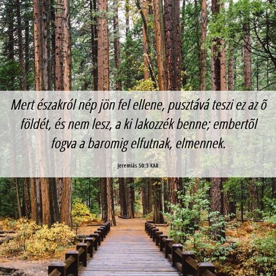 Picture 06 - Jeremiás 50:3 KAR - Mert északról nép jön fel ellene, pusztává - Bible Verse Picture