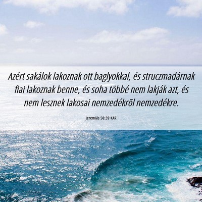 Picture 06 - Jeremiás 50:39 KAR - Azért sakálok lakoznak ott baglyokkal, és - Bible Verse Picture