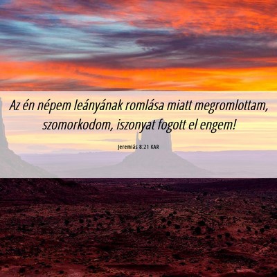 Picture 06 - Jeremiás 8:21 KAR - Az én népem leányának romlása miatt - Bible Verse Picture
