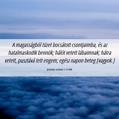 Picture 06 - Jeremiás siralmai 1:13 KAR - A magasságból tüzet bocsátott csontjaimba, - Bible Verse Picture