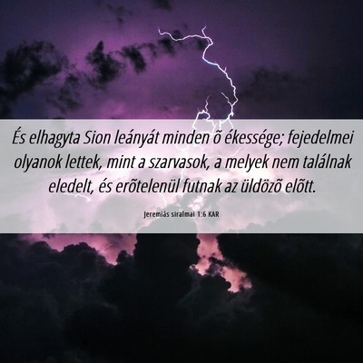 Picture 06 - Jeremiás siralmai 1:6 KAR - És elhagyta Sion leányát minden õ ékessége; - Bible Verse Picture