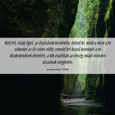 Picture 06 - Jeremiás siralmai 2:19 KAR - Kelj fel, riadj éjjel, az õrjárások - Bible Verse Picture
