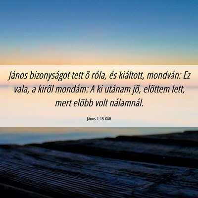 Picture 06 - János 1:15 KAR - János bizonyságot tett õ róla, és kiáltott, - Bible Verse Picture