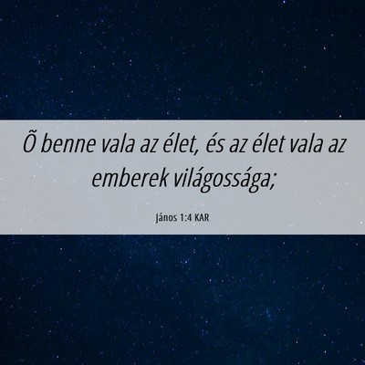 Picture 06 - János 1:4 KAR - Õ benne vala az élet, és az élet vala az - Bible Verse Picture