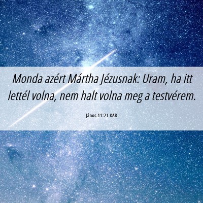 Picture 06 - János 11:21 KAR - Monda azért Mártha Jézusnak: Uram, ha itt - Bible Verse Picture