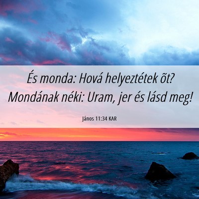 Picture 06 - János 11:34 KAR - És monda: Hová helyeztétek õt? Mondának - Bible Verse Picture