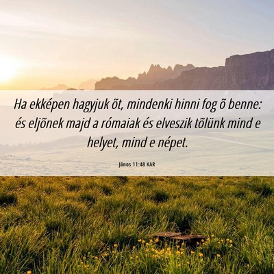Picture 06 - János 11:48 KAR - Ha ekképen hagyjuk õt, mindenki hinni fog õ - Bible Verse Picture