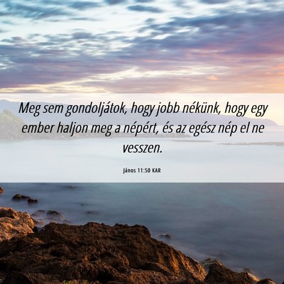 Picture 06 - János 11:50 KAR - Meg sem gondoljátok, hogy jobb nékünk, hogy - Bible Verse Picture
