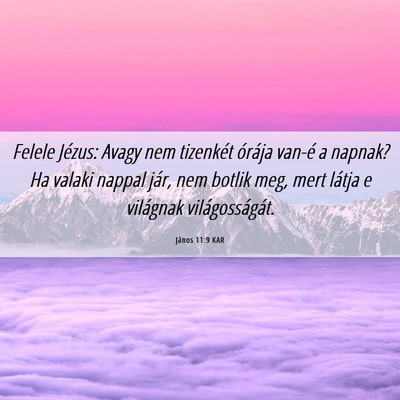 Picture 06 - János 11:9 KAR - Felele Jézus: Avagy nem tizenkét órája van-é - Bible Verse Picture