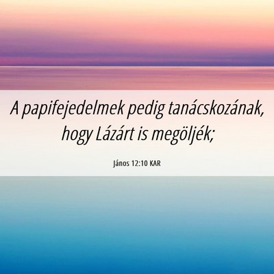 Picture 06 - János 12:10 KAR - A papifejedelmek pedig tanácskozának, hogy - Bible Verse Picture