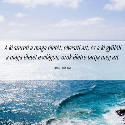 Picture 06 - János 12:25 KAR - A ki szereti a maga életét, elveszti azt; és a - Bible Verse Picture