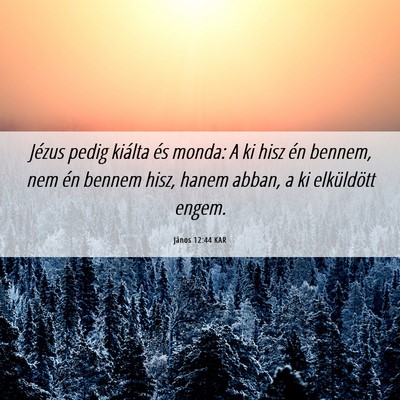 Picture 06 - János 12:44 KAR - Jézus pedig kiálta és monda: A ki hisz én - Bible Verse Picture