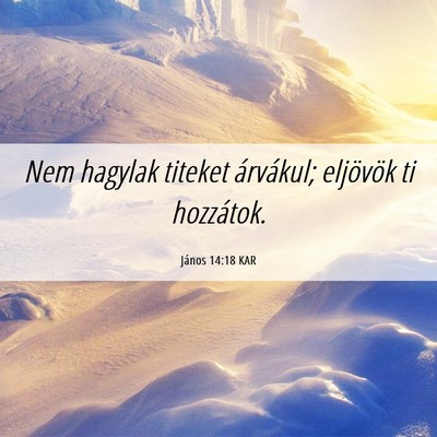 Picture 06 - János 14:18 KAR - Nem hagylak titeket árvákul; eljövök ti - Bible Verse Picture