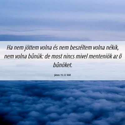 Picture 06 - János 15:22 KAR - Ha nem jöttem volna és nem beszéltem volna - Bible Verse Picture