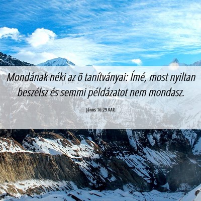Picture 06 - János 16:29 KAR - Mondának néki az õ tanítványai: Ímé, most - Bible Verse Picture