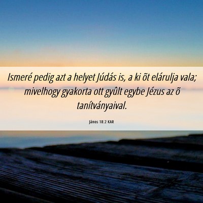 Picture 06 - János 18:2 KAR - Ismeré pedig azt a helyet Júdás is, a ki õt - Bible Verse Picture