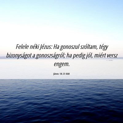 Picture 06 - János 18:23 KAR - Felele néki Jézus: Ha gonoszul szóltam, tégy - Bible Verse Picture