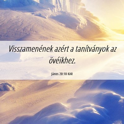 Picture 06 - János 20:10 KAR - Visszamenének azért a tanítványok az - Bible Verse Picture