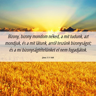 Picture 06 - János 3:11 KAR - Bizony, bizony mondom néked, a mit tudunk, azt - Bible Verse Picture