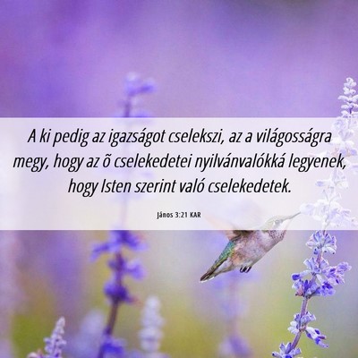 Picture 06 - János 3:21 KAR - A ki pedig az igazságot cselekszi, az a - Bible Verse Picture