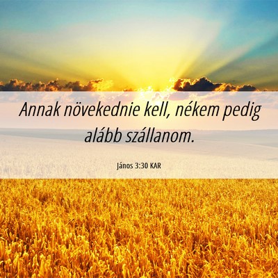 Picture 06 - János 3:30 KAR - Annak növekednie kell, nékem pedig alább - Bible Verse Picture