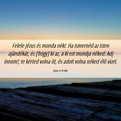 Picture 06 - János 4:10 KAR - Felele Jézus és monda néki: Ha ismernéd az - Bible Verse Picture