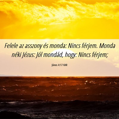 Picture 06 - János 4:17 KAR - Felele az asszony és monda: Nincs férjem. Monda - Bible Verse Picture