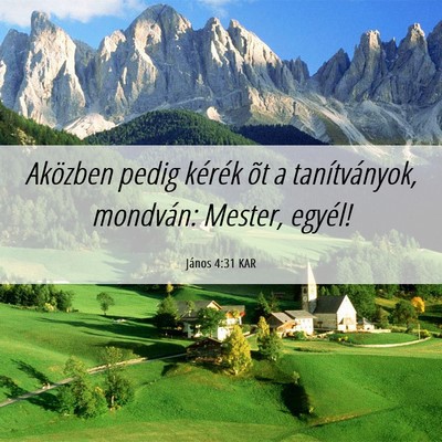 Picture 06 - János 4:31 KAR - Aközben pedig kérék õt a tanítványok, - Bible Verse Picture