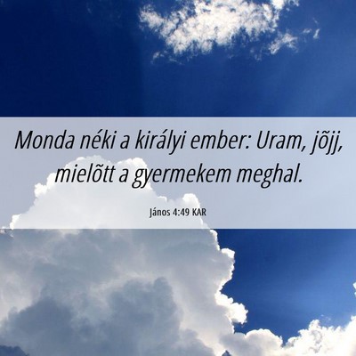 Picture 06 - János 4:49 KAR - Monda néki a királyi ember: Uram, jõjj, - Bible Verse Picture