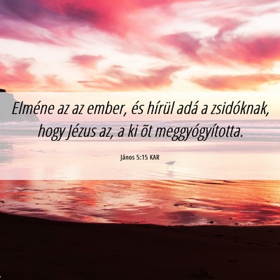 Picture 06 - János 5:15 KAR - Elméne az az ember, és hírül adá a - Bible Verse Picture