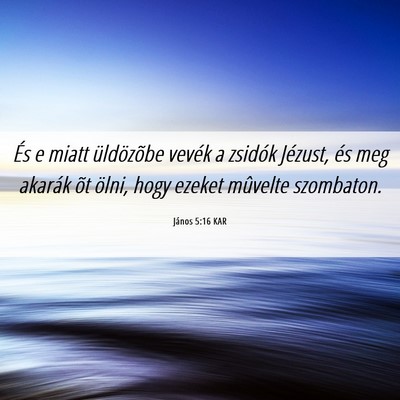 Picture 06 - János 5:16 KAR - És e miatt üldözõbe vevék a zsidók Jézust, - Bible Verse Picture