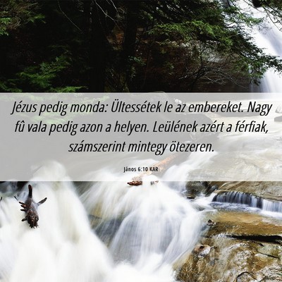 Picture 06 - János 6:10 KAR - Jézus pedig monda: Ültessétek le az embereket. - Bible Verse Picture