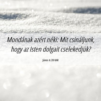 Picture 06 - János 6:28 KAR - Mondának azért néki: Mit csináljunk, hogy az - Bible Verse Picture
