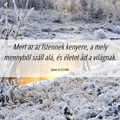 Picture 06 - János 6:33 KAR - Mert az az Istennek kenyere, a mely mennybõl - Bible Verse Picture
