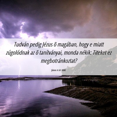 Picture 06 - János 6:61 KAR - Tudván pedig Jézus õ magában, hogy e miatt - Bible Verse Picture