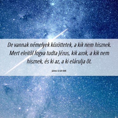 Picture 06 - János 6:64 KAR - De vannak némelyek közöttetek, a kik nem - Bible Verse Picture
