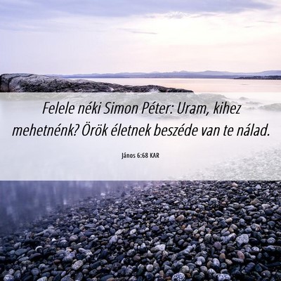 Picture 06 - János 6:68 KAR - Felele néki Simon Péter: Uram, kihez - Bible Verse Picture