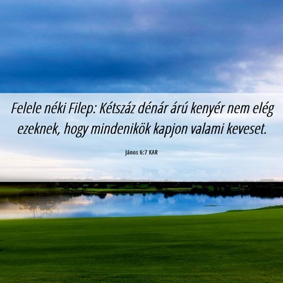 Picture 06 - János 6:7 KAR - Felele néki Filep: Kétszáz dénár árú - Bible Verse Picture
