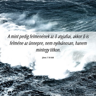 Picture 06 - János 7:10 KAR - A mint pedig felmenének az õ atyjafiai, akkor - Bible Verse Picture