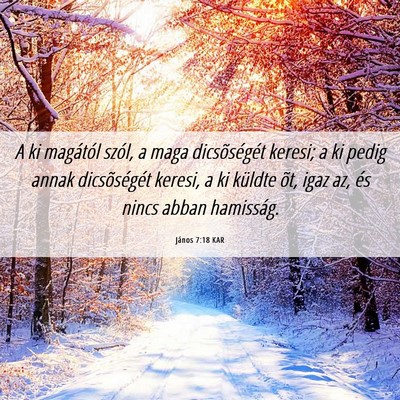 Picture 06 - János 7:18 KAR - A ki magától szól, a maga dicsõségét - Bible Verse Picture