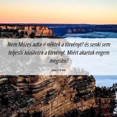 Picture 06 - János 7:19 KAR - Nem Mózes adta-é néktek a törvényt? és - Bible Verse Picture