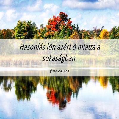 Picture 06 - János 7:43 KAR - Hasonlás lõn azért õ miatta a - Bible Verse Picture