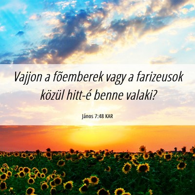 Picture 06 - János 7:48 KAR - Vajjon a fõemberek vagy a farizeusok közül - Bible Verse Picture