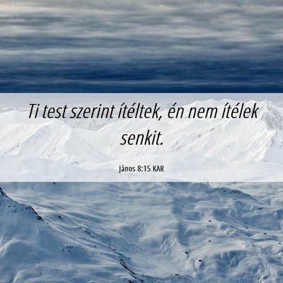 Picture 06 - János 8:15 KAR - Ti test szerint ítéltek, én nem ítélek - Bible Verse Picture